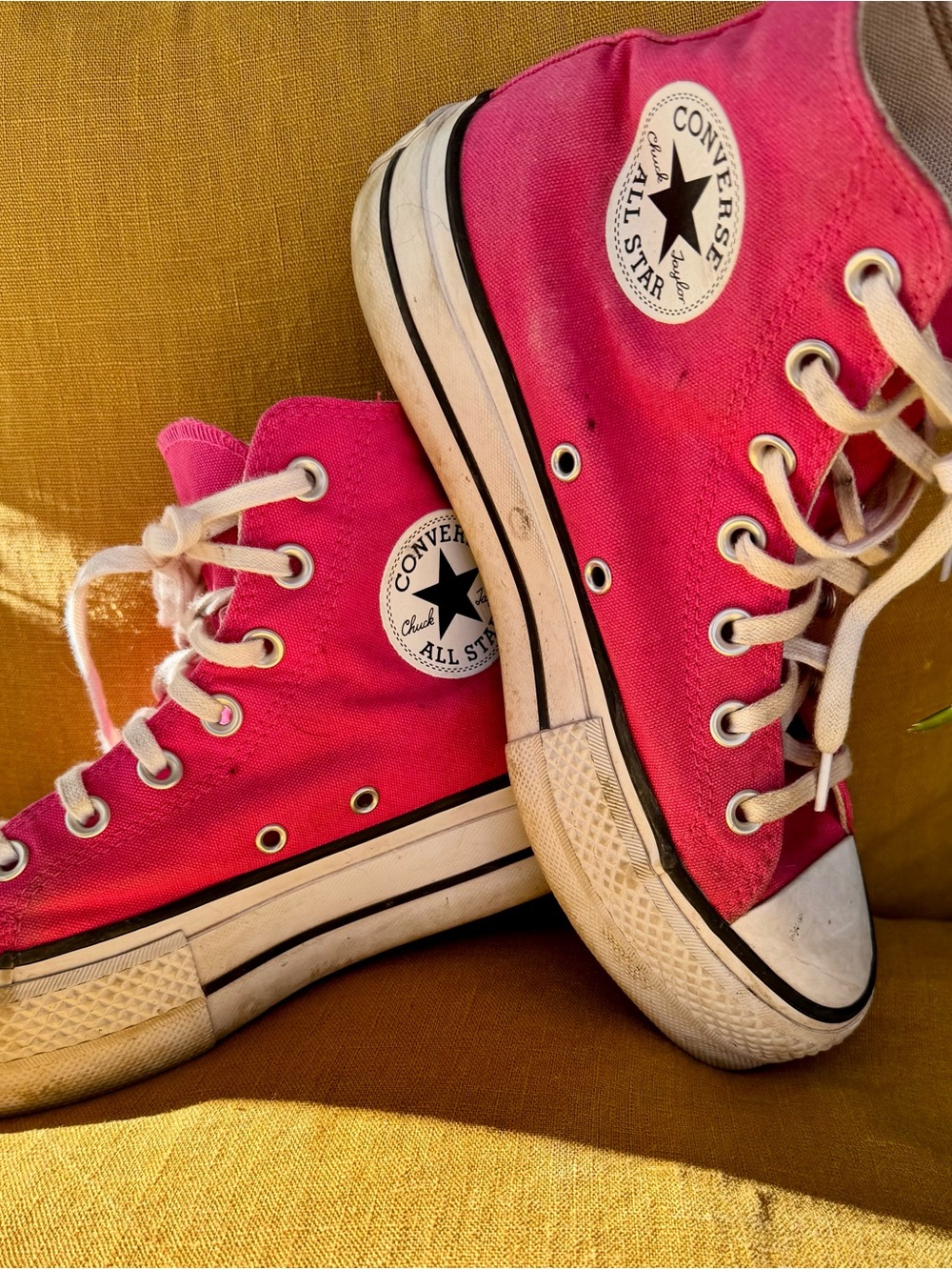 Converse Pink High Top Sneakers